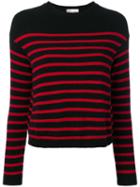 Red Valentino - Striped Knitted Top - Women - Polyamide/viscose/angora/wool - L, Black, Polyamide/viscose/angora/wool
