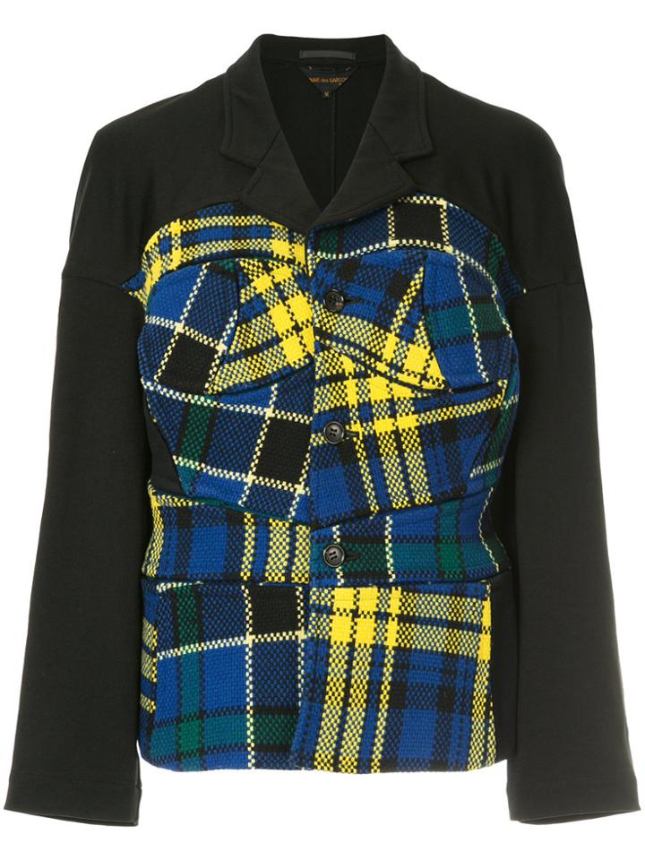Comme Des Garçons Vintage Tartan Panel Jacket - Blue