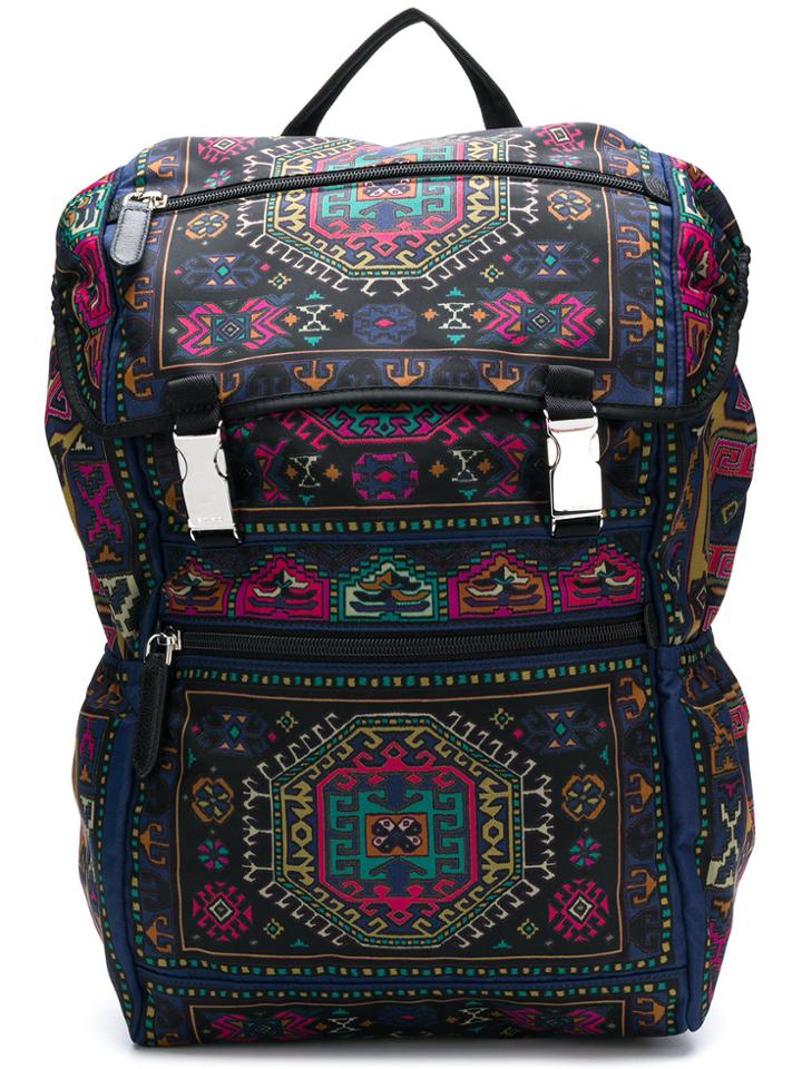 Etro Patterned Backpack - Black