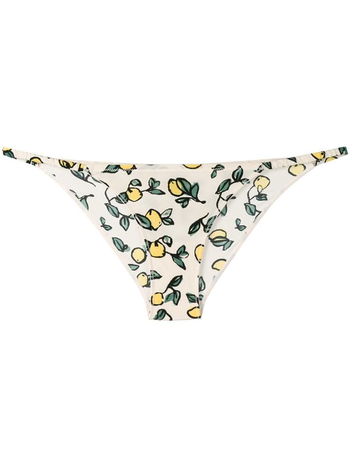 Love Stories Lemon Print Bikini Bottoms - Neutrals