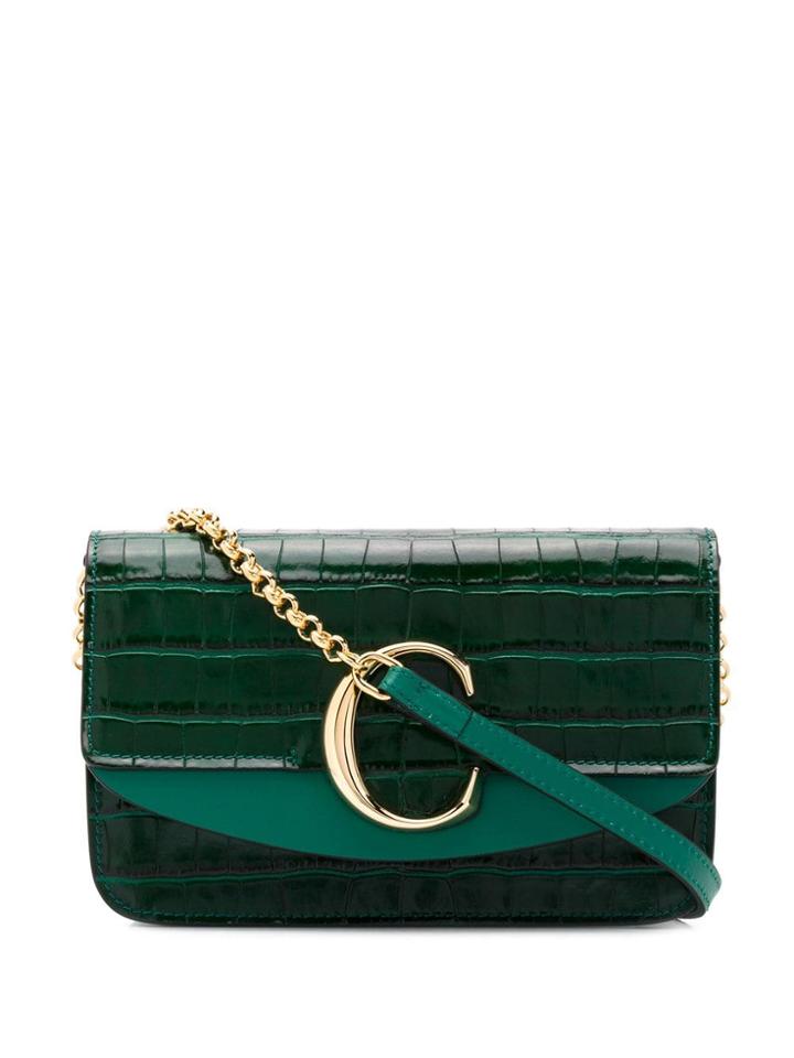 Chloé C Chain Clutch - Green