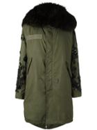 Night Market Fur Lined Parka, Women's, Size: Medium, Green, Polyamide/racoon Fur/lama Fur