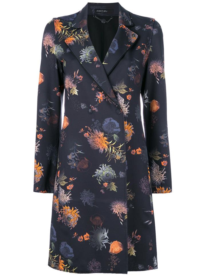 Marc Cain Floral-print Coat - Blue