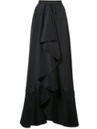 Tome - Long Draped Skirt - Women - Polyester - 0, Women's, Black, Polyester