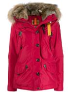 Parajumpers Fur Trimmed Padded Coat - Red