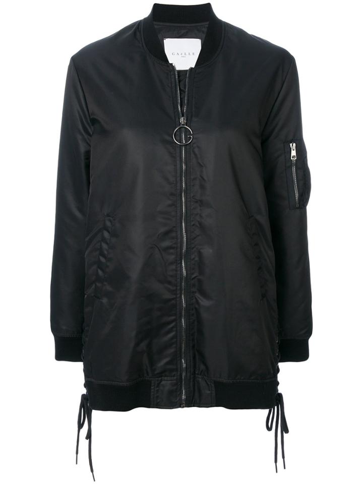 Gaelle Bonheur Lace-up Bomber Jacket - Black