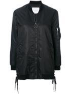 Gaelle Bonheur Lace-up Bomber Jacket - Black