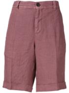 Brunello Cucinelli Bermuda Shorts, Men's, Size: 50, Red, Linen/flax