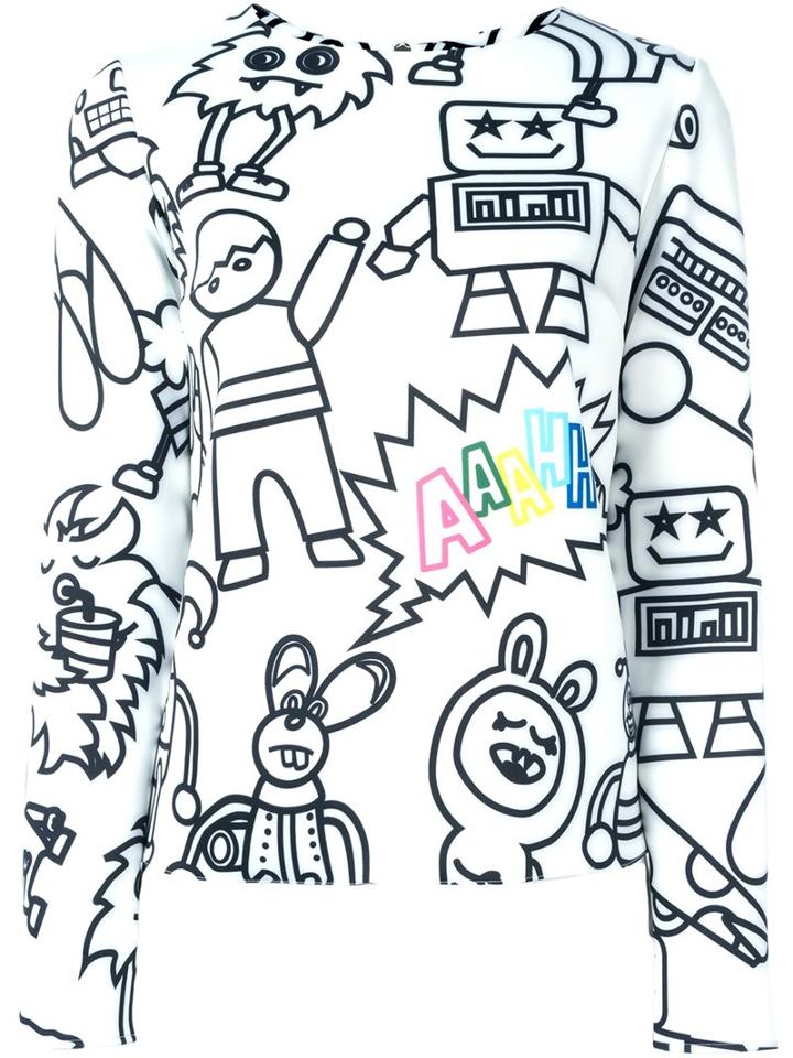 Mira Mikati 'cartoon Characters' Print Sweatshirt