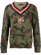 Polo Ralph Lauren Tiger Patch Camouflage Print Sweater - Green