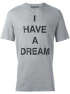 Neil Barrett I Have A Dream Print T-shirt, Men's, Size: Xs, Grey, Cotton