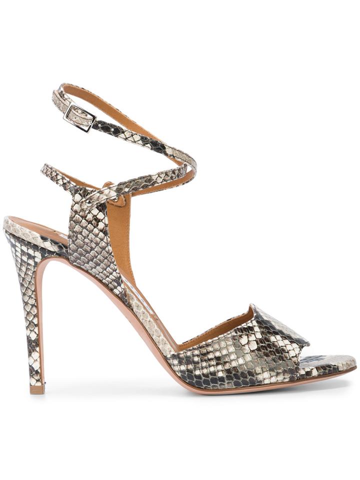Veronica Beard Snake Effect Sandals - Grey