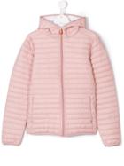 Save The Duck Kids Teen Hooded Padded Jacket - Pink & Purple