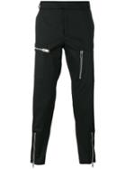 Les Hommes Multiple Zips Cropped Trousers, Men's, Size: 50, Black, Cotton/spandex/elastane