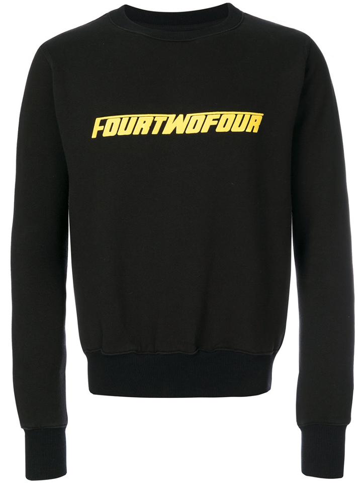 424 Fairfax - Front Print Sweatshirt - Men - Cotton - L, Black, Cotton