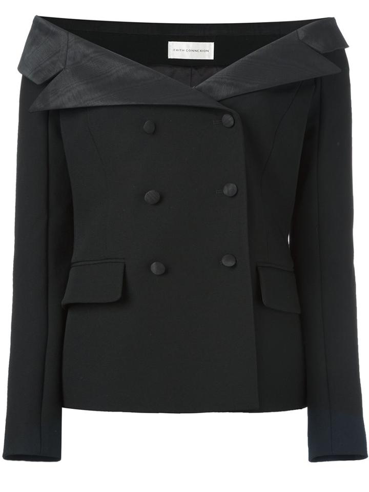 Faith Connexion 'evening Sailor' Jacket, Women's, Size: 40, Black, Polyester/viscose/virgin Wool