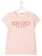 Kenzo Kids Teen Logo Printed T-shirt - Pink