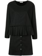 Semicouture Layered Pleated Mini Dress - Black