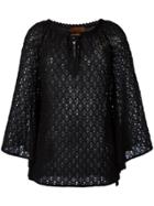 Missoni Drawstring Neck Knitted Blouse - Black