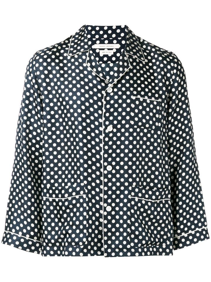 Marc Jacobs Polka Dot Pyjama Shirt, Size: Medium, Blue, Silk