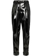Balmain High-rise Vinyl Trousers - Black