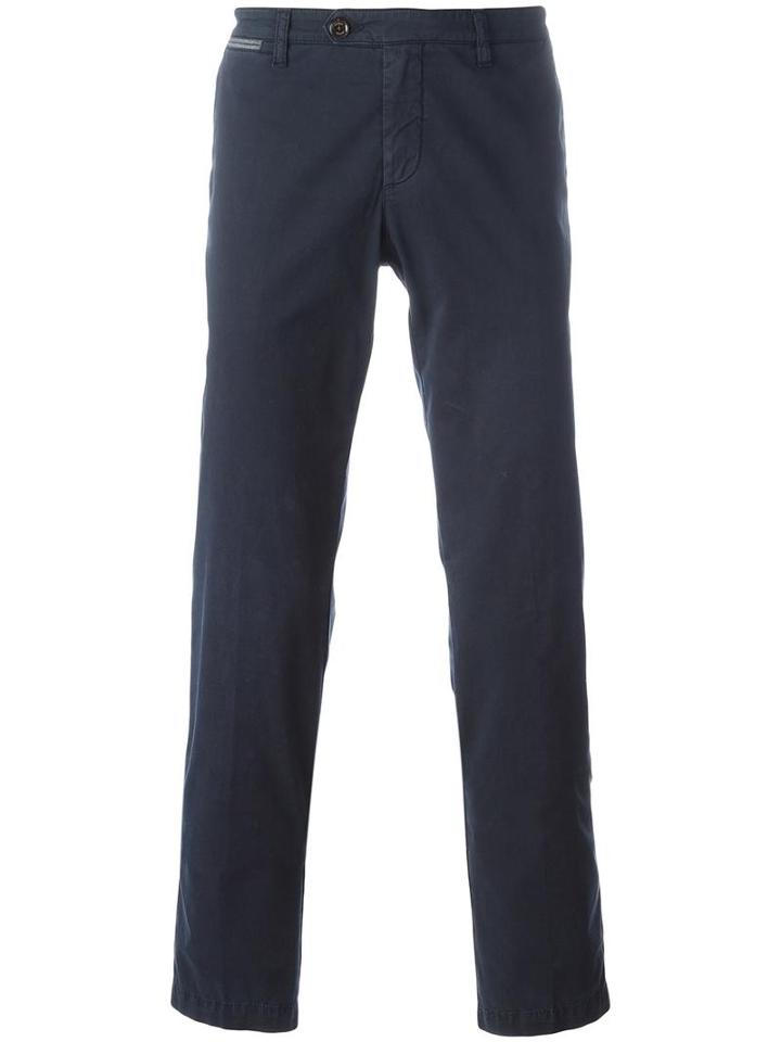 Eleventy Tapered Cropped Trousers, Men's, Size: 30, Blue, Cotton/elastodiene