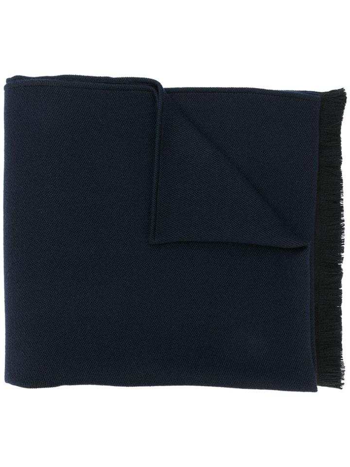 Giorgio Armani Logo Panelled Scarf - Blue