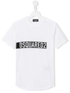 Logo Print T-shirt, Boy's, Size: 14 Yrs, White, Dsquared2 Kids