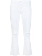 7 For All Mankind Cropped Bootcut Jeans, Women's, Size: 31, White, Cotton/spandex/elastane