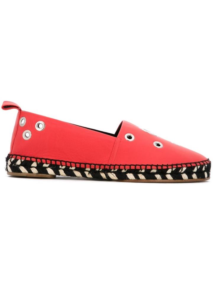 Proenza Schouler Eyelet Embellished Espadrilles, Women's, Size: 39, Red, Leather