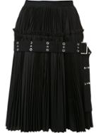 Sacai Classic Shirting A-line Skirt, Women's, Size: 4, Black, Cotton