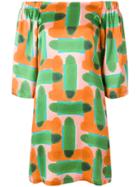 L'autre Chose Abstract Print Off-the-shoulder Dress - Multicolour