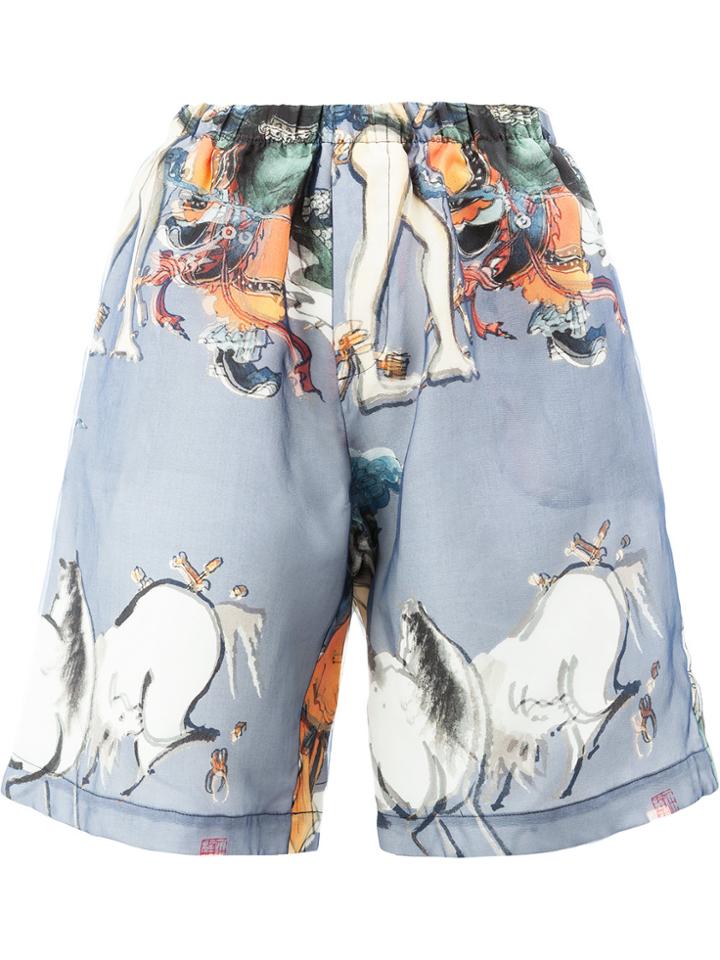 Quetsche Printed Shorts - Blue
