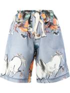 Quetsche Printed Shorts - Blue