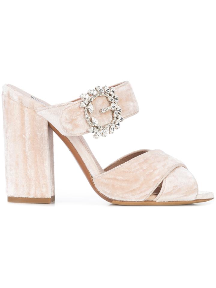 Tabitha Simmons Embellished Mules - Pink & Purple