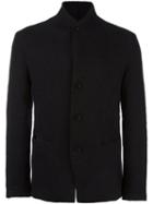 Transit Buttoned Blazer, Men's, Size: Large, Black, Linen/flax/virgin Wool