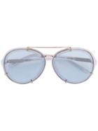 Linda Farrow Oversized Sunglasses - White