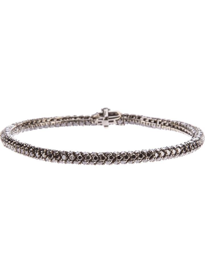 Christian Koban Diamond Snake Chain Bracelet, Women's, Black