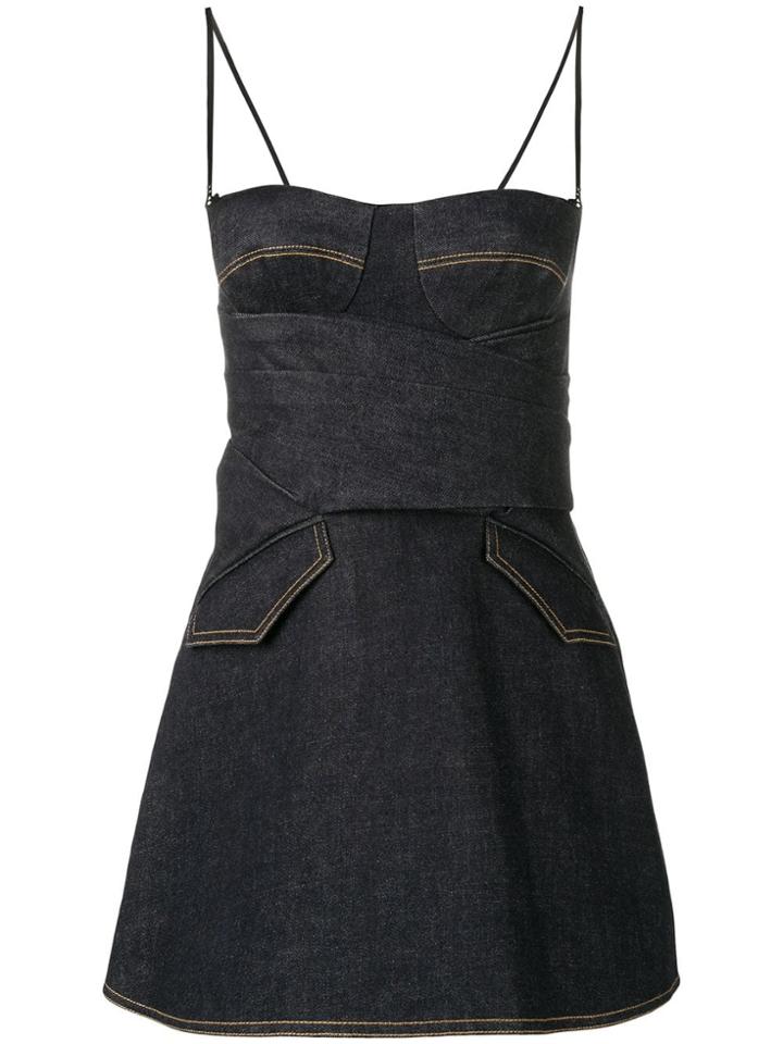 Jonathan Simkhai Strapless Wrap Bustier - Blue