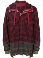 Sacai Plaid Pullover Jacket - Red