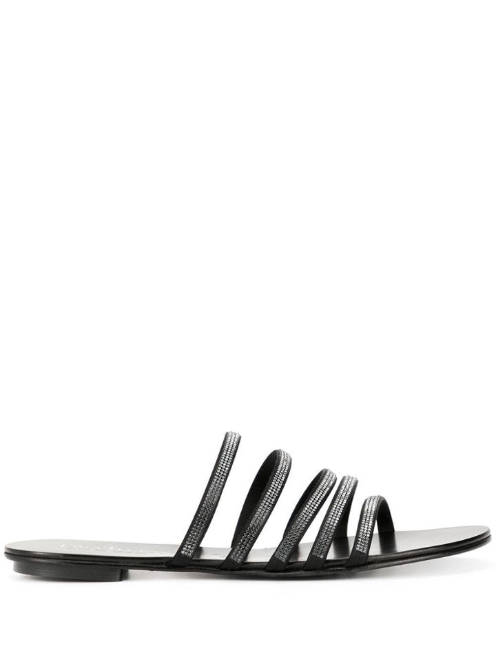 Pedro Garcia Sarah Embellished Sandals - Black