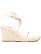 Stuart Weitzman Ivory Leather Espadrilles - White