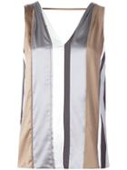 Brunello Cucinelli Striped Sleeveless Top - Brown