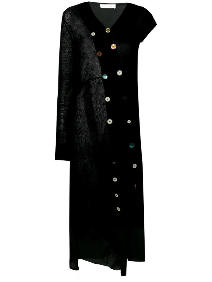 Jw Anderson Asymmetric Buttoned Dress - Black