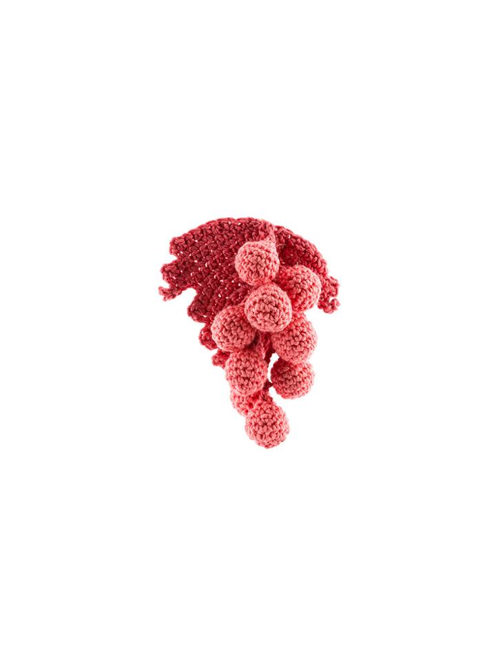 Rosie Assoulin Crochet Grapes Earring - Pink & Purple