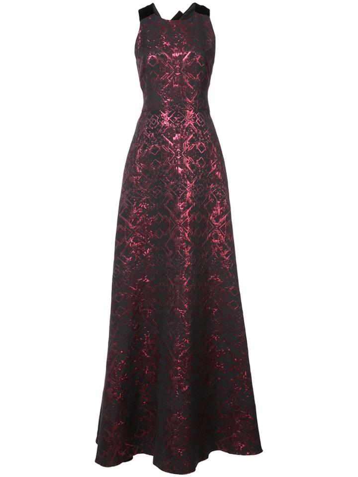 Badgley Mischka Embroidered Fitted Gown