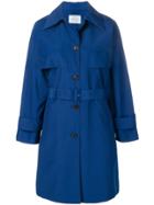 Prada Belted Mid-length Trench Coat - Blue