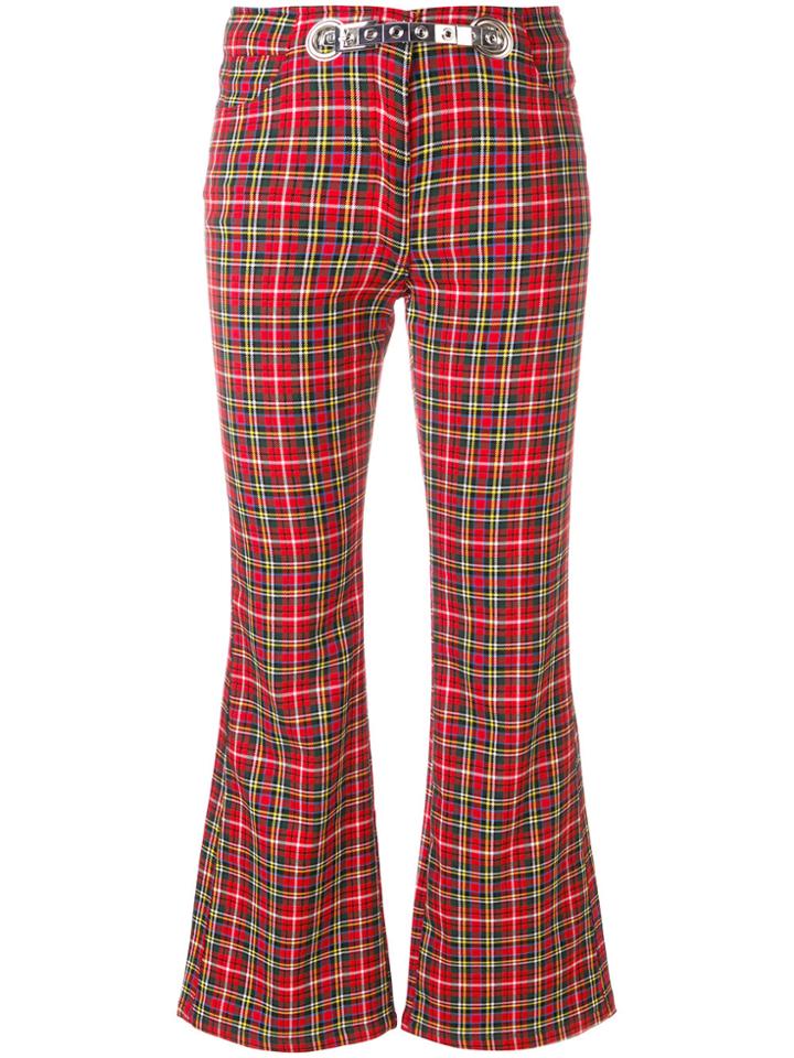 Miaou Morgan Plaid Trousers - Red