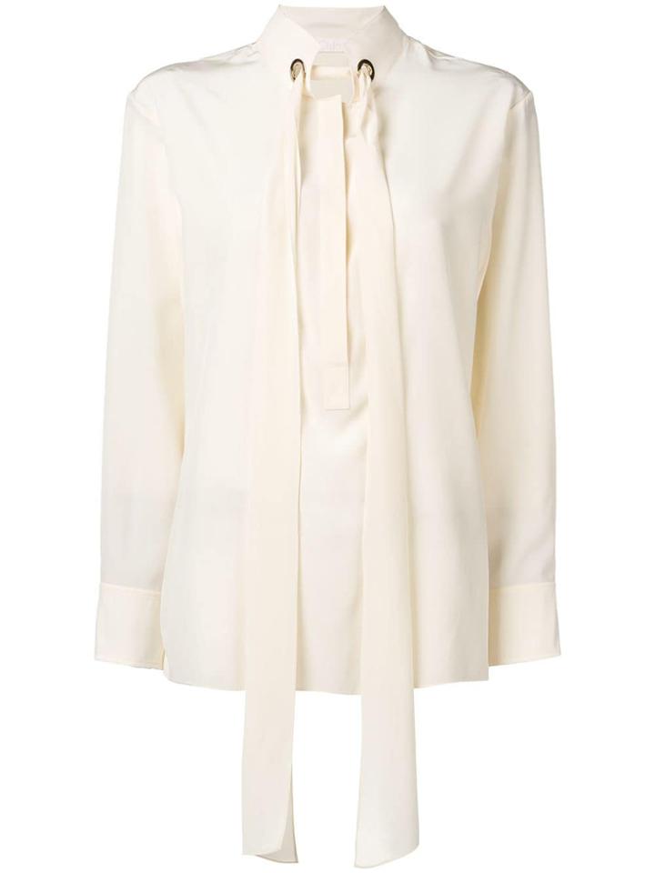 Chloé Tie Neck Blouse - Neutrals