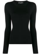 Dolce & Gabbana Ribbed Fitted Long-sleeved Top - Black